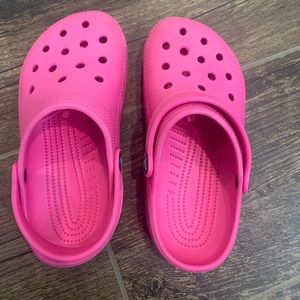 Girls Hot Pink Crocs in size J1!